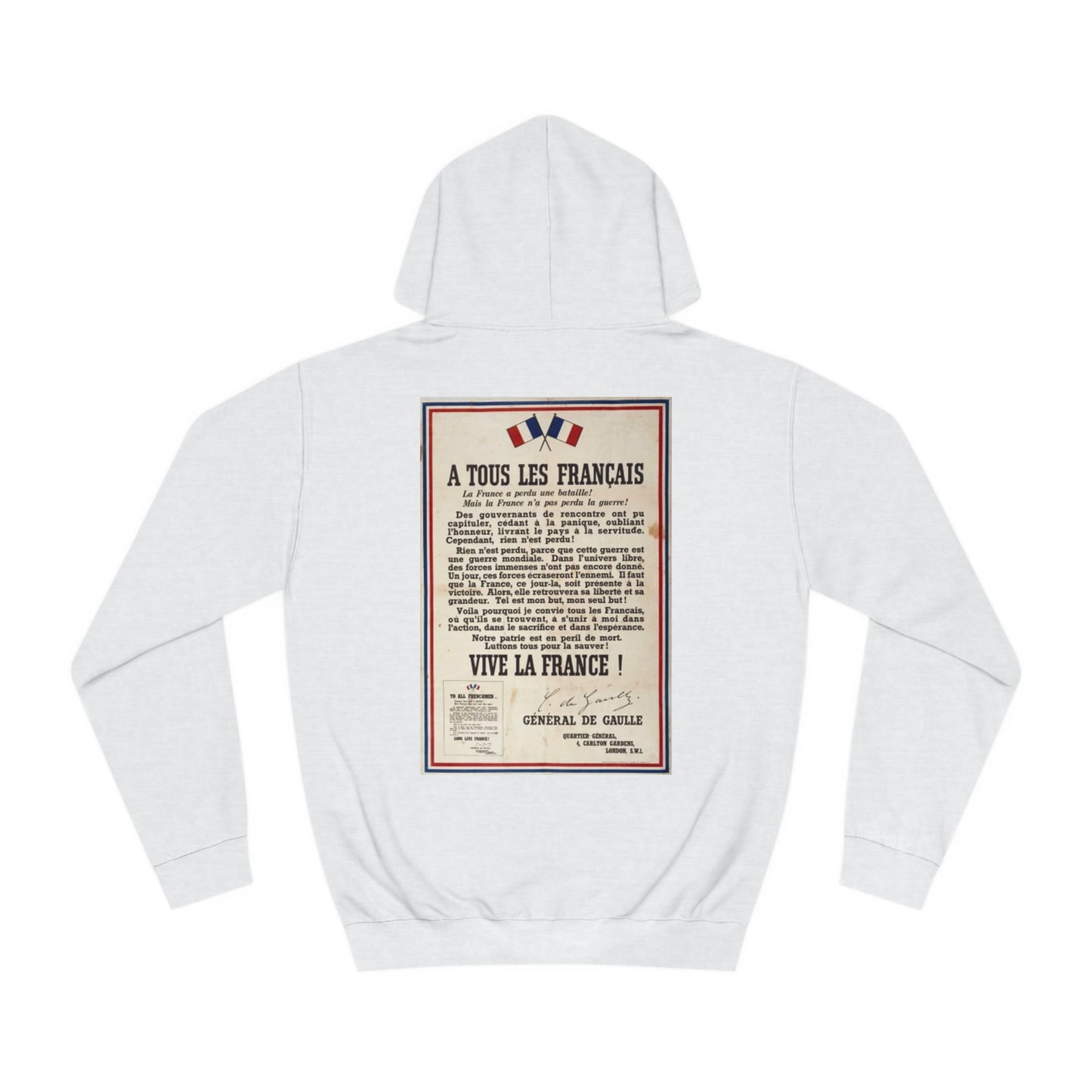Sweat à capuche - "France Libre"
